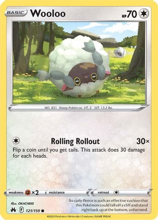 Wooloo 121  - Reverse Holofoil SWSH Crown Zenith - Common