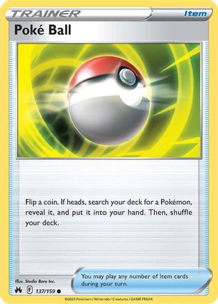 Poke Ball 137  - Reverse Holofoil SWSH Crown Zenith - Common