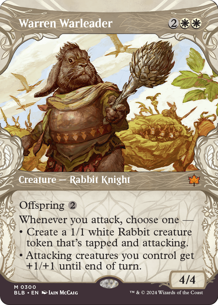 Warren Warleader (Showcase) (BLB-300) - Bloomburrow: (Showcase) (Borderless) Foil
