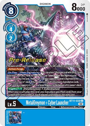 MetalGreymon + Cyber Launcher (BT11-030) - Dimensional Phase Pre-Release Cards Foil