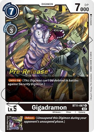 Gigadramon (BT11-067) - Dimensional Phase Pre-Release Cards Foil