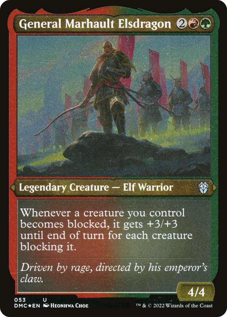 General Marhault Elsdragon (Foil Etched) (DMC-053) - Dominaria United Commander Foil