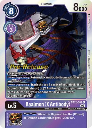 Baalmon (X Antibody) (BT12-082) - Across Time Pre-Release Cards Foil