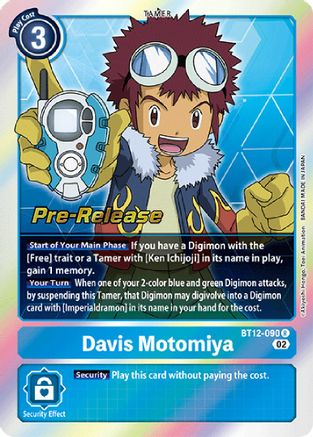 Davis Motomiya (BT12-090) - Across Time Pre-Release Cards Foil