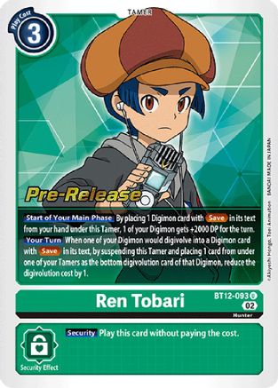 Ren Tobari (BT12-093) - Across Time Pre-Release Cards Foil