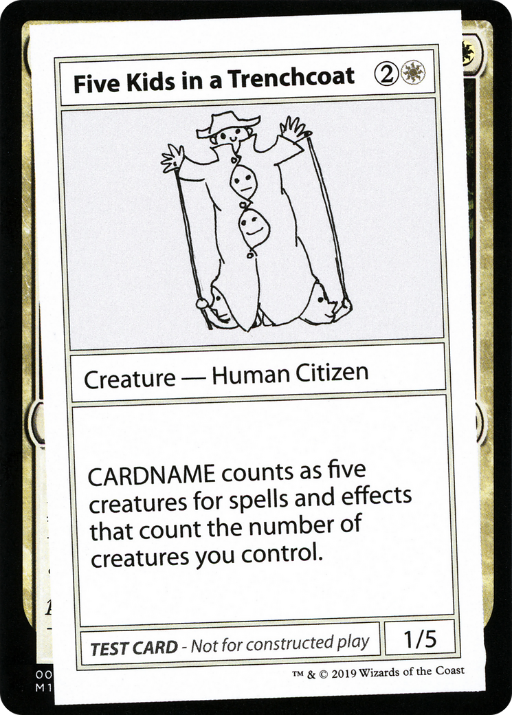 Five Kids in a Trenchcoat (No PW Symbol) (CMB1-) - Mystery Booster Playtest Cards 2021