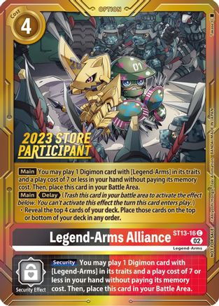 Legend-Arms Alliance (2023 Store Participant) (ST13-16) - Starter Deck 13: Ragnaloardmon Foil