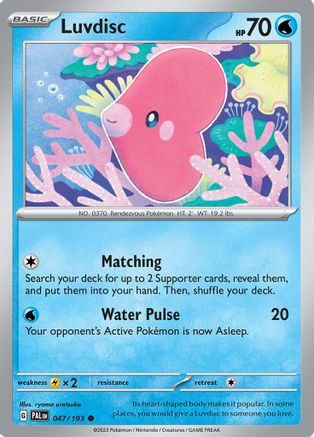 Luvdisc 047  - Reverse Holofoil SV02 Paldea Evolved - Common