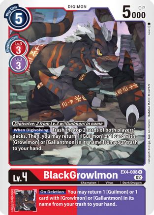BlackGrowlmon (EX4-008) - Alternative Being Booster