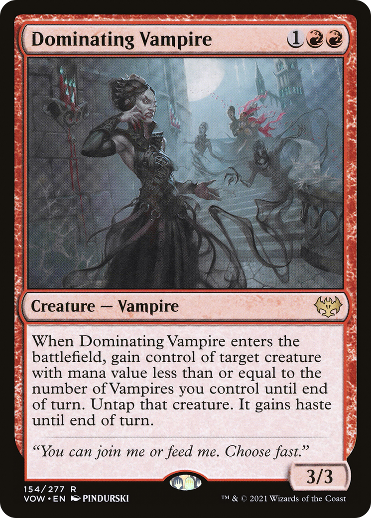 Dominating Vampire (VOW-154) - Innistrad: Crimson Vow Foil