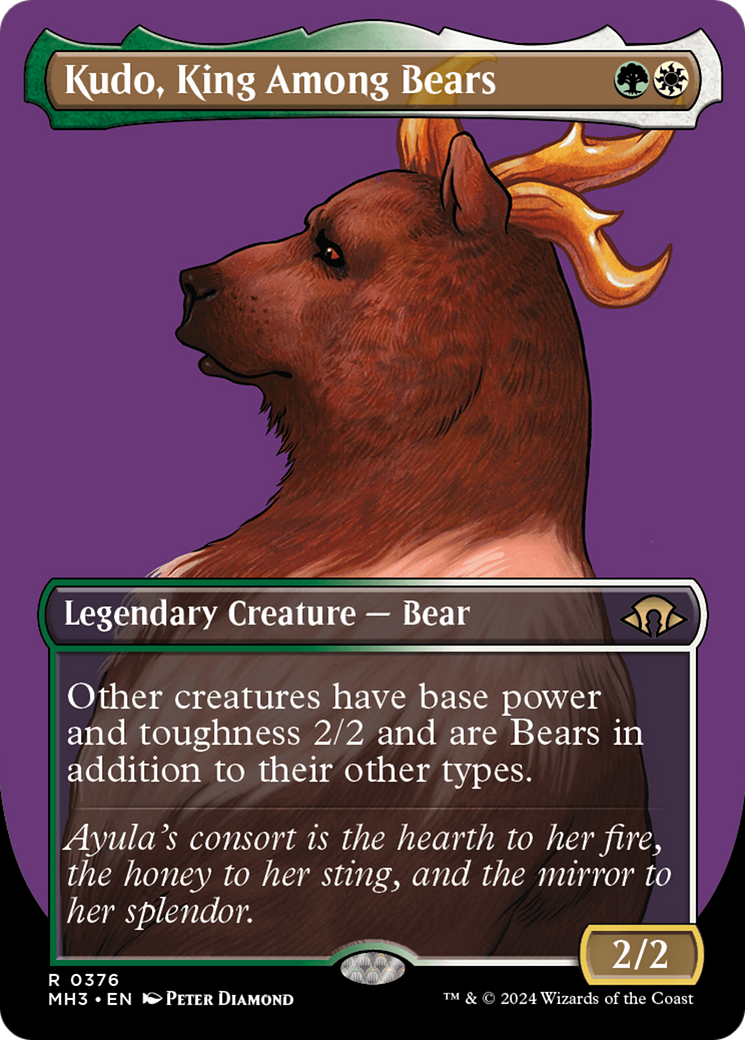 Kudo, King Among Bears (Borderless) (MH3-376) - Modern Horizons 3 Foil