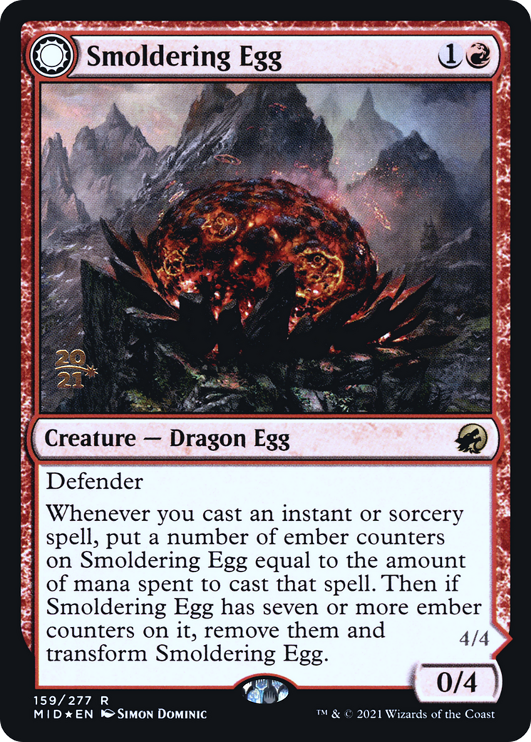 Smoldering Egg (PRE-159S) - Innistrad: Midnight Hunt Promos: (Double Faced Transform) Foil
