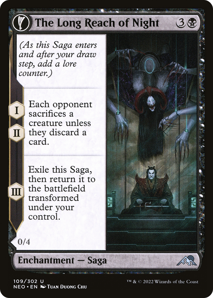 The Long Reach of Night (NEO-109) - Kamigawa: Neon Dynasty: (fandfc, enchantment) Foil