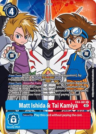 Matt Ishida & Tai Kamiya (Alternate Art) (EX4-061) - Alternative Being Booster Foil
