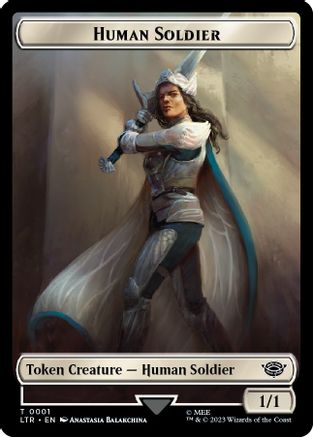 Human Soldier (0001) // Food (0009) Double-Sided Token (LTR-1 // 9) - The Lord of the Rings: Tales of Middle-earth