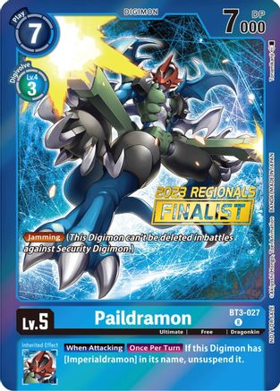 Paildramon (2023 Regionals Finalist) (BT3-027) - Release Special Booster 1.5 Foil