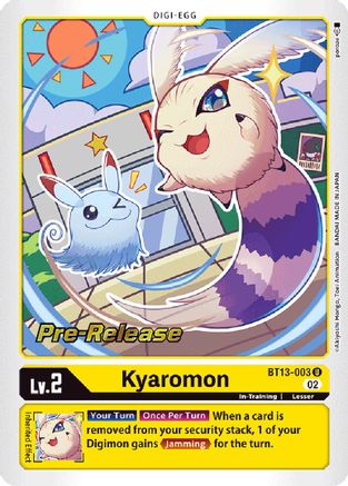 Kyaromon (BT13-003) - Versus Royal Knights Pre-Release Cards Foil