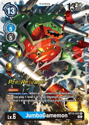 JumboGamemon (BT13-032) - Versus Royal Knights Pre-Release Cards Foil
