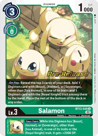 Salamon (BT13-048) - Versus Royal Knights Pre-Release Cards Foil