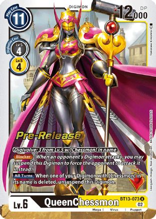 QueenChessmon (BT13-073) - Versus Royal Knights Pre-Release Cards Foil