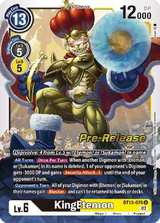 KingEtemon (BT13-076) - Versus Royal Knights Pre-Release Cards Foil