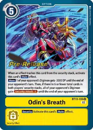 Odin's Breath (BT13-106) - Versus Royal Knights Pre-Release Cards Foil