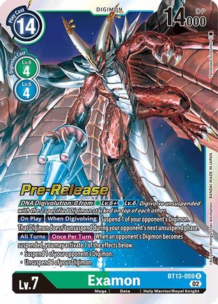 Examon (BT13-059) - Versus Royal Knights Pre-Release Cards Foil