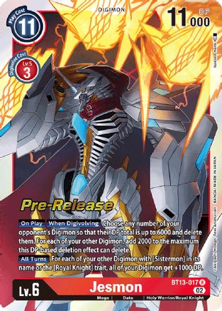 Jesmon (BT13-017) - Versus Royal Knights Pre-Release Cards Foil