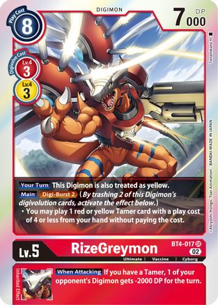 RizeGreymon - BT4-017 (Resurgence Booster Reprint) (BT4-017) - Resurgence Booster Foil