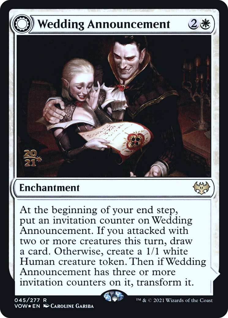 Wedding Announcement (PRE-045) - Innistrad: Crimson Vow Promos: (Double Faced Transform) Foil