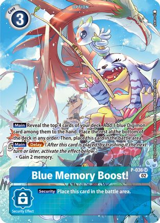 Blue Memory Boost! - P-036 (Digimon Adventure Box 2) (P-036) - Digimon Promotion Cards Foil