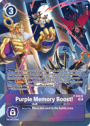 Purple Memory Boost! - P-040 (Digimon Adventure Box 2) (P-040) - Digimon Promotion Cards Foil