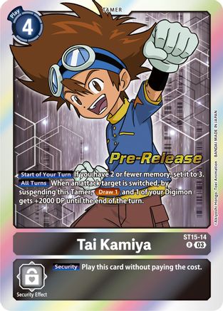 Tai Kamiya (ST15-14) - Starter Deck 15: Dragon of Courage Pre-Release Cards Foil
