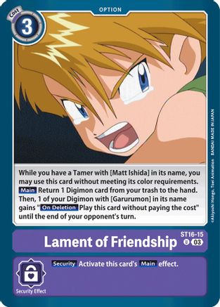Lament of Friendship (ST16-15) - Starter Deck 16: Wolf of Friendship