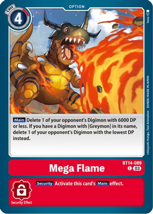 Mega Flame (BT14-089) - Blast Ace