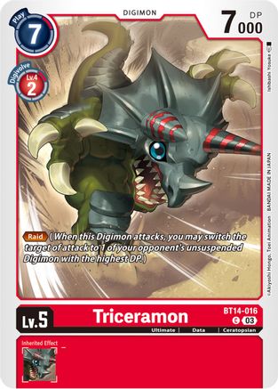 Triceramon (BT14-016) - Blast Ace