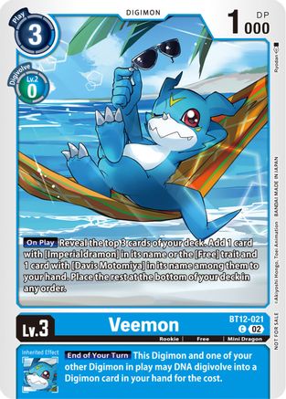 Veemon (NYCC 2023 Demo Deck) (BT12-021) - Digimon Demo Deck Exclusive Cards