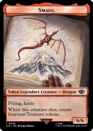 Smaug // Food (0024) Double-Sided Token (Surge Foil) (LTR-20 // 24) - The Lord of the Rings: Tales of Middle-earth Foil
