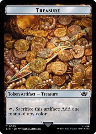 Treasure // Food (0024) Double-Sided Token (Surge Foil) (LTR-25 // 24) - The Lord of the Rings: Tales of Middle-earth Foil