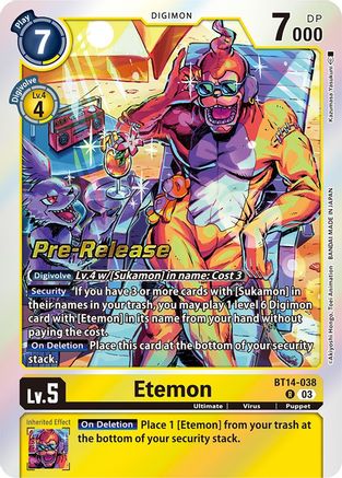 Etemon (BT14-038) - Blast Ace Pre-Release Cards Foil