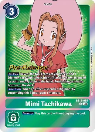 Mimi Tachikawa (BT14-085) - Blast Ace Pre-Release Cards Foil