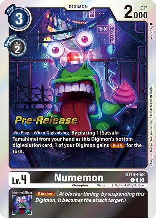 Numemon (BT14-058) - Blast Ace Pre-Release Cards Foil