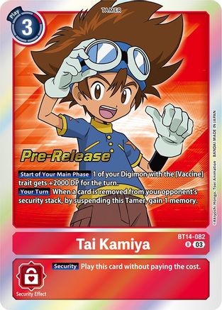 Tai Kamiya (BT14-082) - Blast Ace Pre-Release Cards Foil