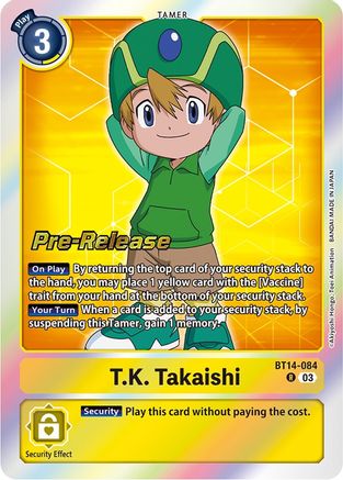 T.K. Takaishi (BT14-084) - Blast Ace Pre-Release Cards Foil
