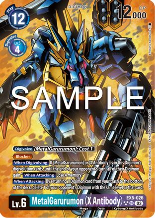 MetalGarurumon (X Antibody) (3 Star Alternate Art) (EX5-026) - Animal Colosseum Foil