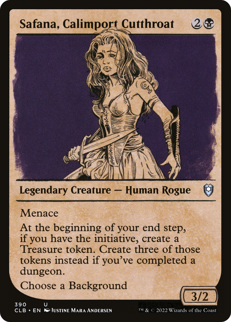 Safana, Calimport Cutthroat (Showcase) (CLB-390) - Commander Legends: Battle for Baldur's Gate: (Showcase) Foil