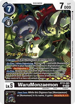 WaruMonzaemon (BT15-065) - Exceed Apocalypse Pre-Release Cards Foil