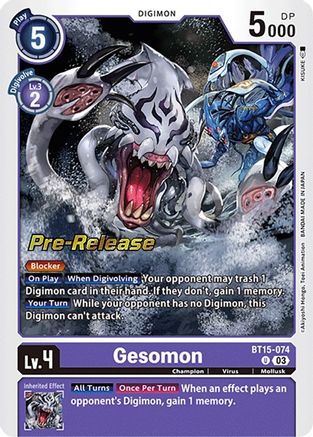 Gesomon (BT15-074) - Exceed Apocalypse Pre-Release Cards Foil