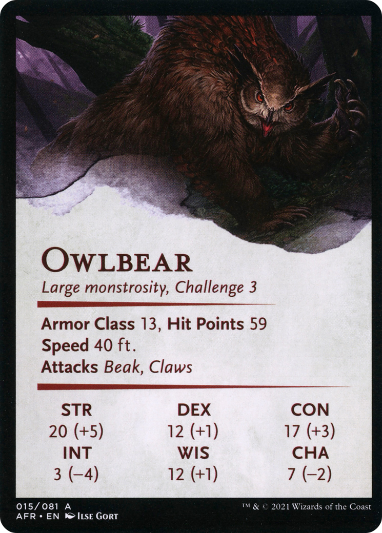 Owlbear // Owlbear (AAFR-015) - Adventures in the Forgotten Realms Art Series (Borderless) Foil