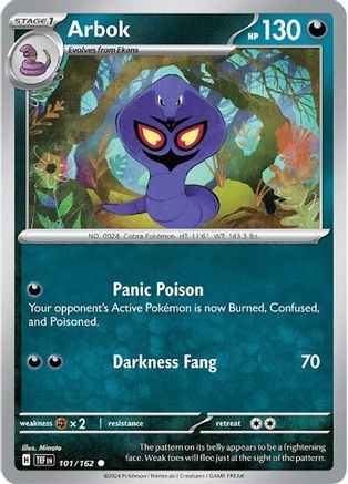 Arbok 101/162  - Reverse Holofoil SV05 Temporal Forces - Common